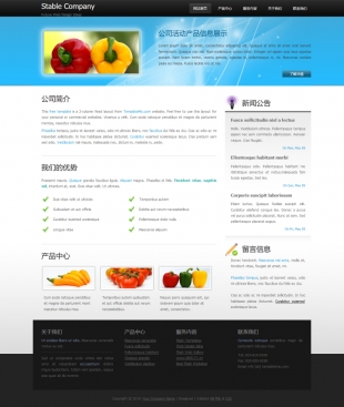 成熟稳重水果蔬菜类公司网站模板电脑图片