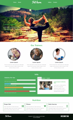 瑜伽健身类英文模板网站电脑图片
