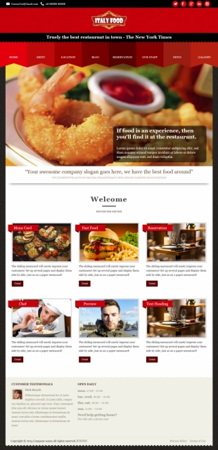 国外美食类英文模板网站电脑图片