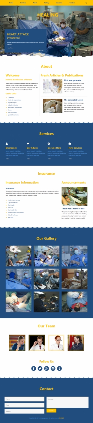 医院官网类英文网站制作模板电脑图片