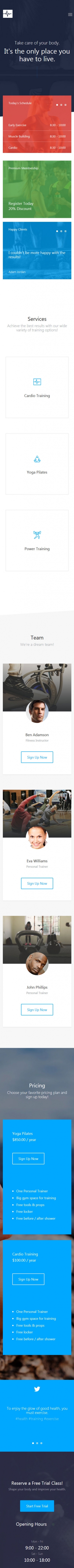 大图背景响应式运动健身英文官网网站模板手机图片