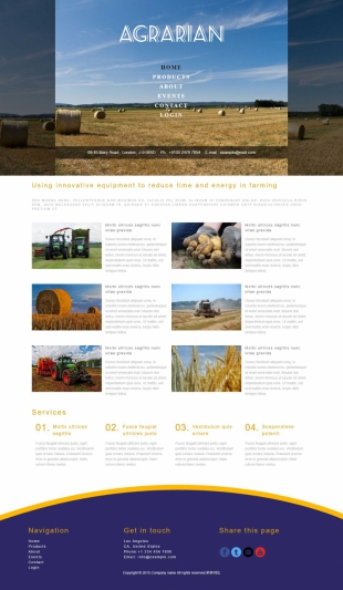 有机农产品类英文模板网站制作电脑图片