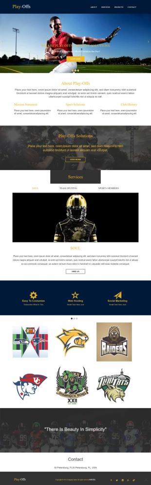 橄榄球俱乐部类英文模板网站建设电脑图片
