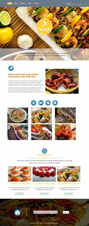 海鲜餐厅英文模板网站制作HTML5响应式自适应电脑图片