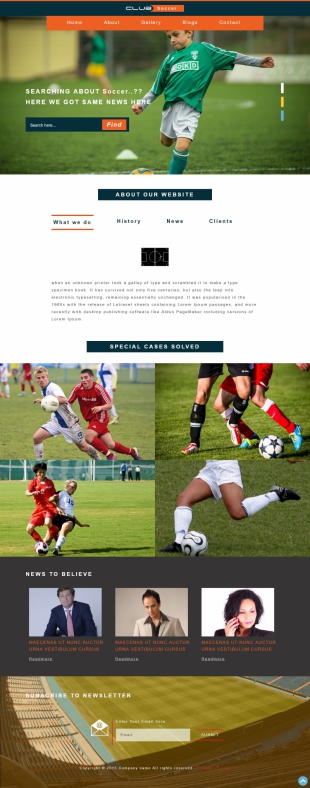 足球俱乐部类英文模板网站响应式网站电脑图片
