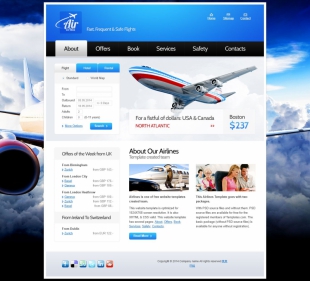 航班查询类英文网站建设模板电脑图片