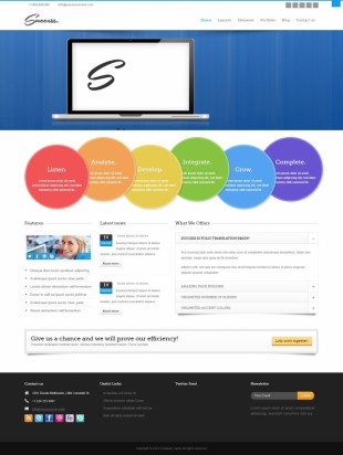 企业网站类英文模板网站应用响应式网站电脑图片