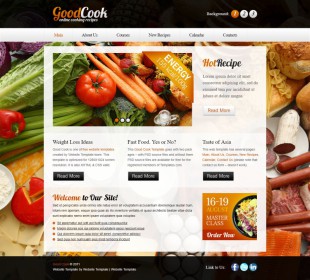 美食餐厅类英文模板网站电脑图片