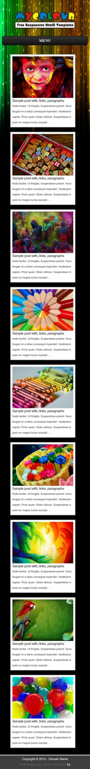 色彩颜料类英文网站模板制作手机图片