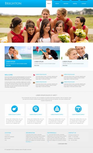 婚礼策划婚庆类英文模板网站电脑图片