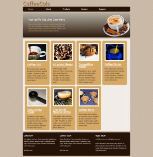 咖啡店英文首页模板网站制作电脑图片