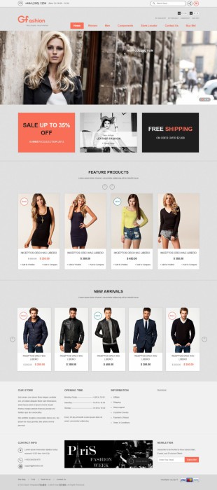 GFashion - Responsive 英文网站模板建设电脑图片