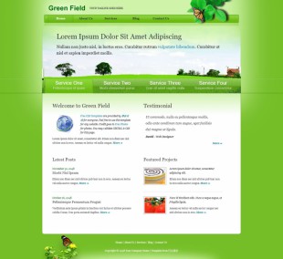 Green Field Theme英文网站模板电脑图片