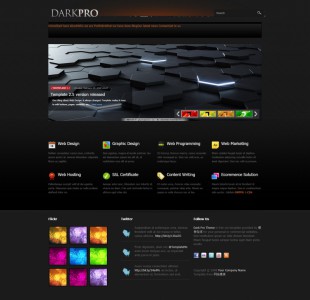 Dark Pro Theme英文网站模板电脑图片