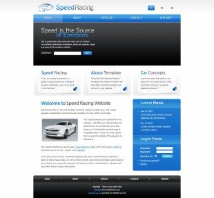 Speed Racing 英文网站模板电脑图片