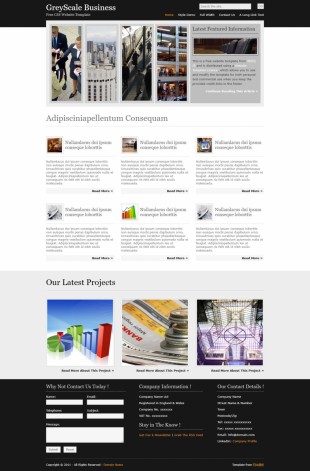 GreyScale Business英文网站模板电脑图片