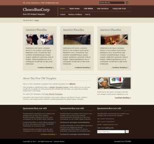 ChocoBusCorp英文网站模板电脑图片