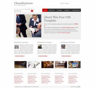CleanBusiness英文网站模板电脑图片
