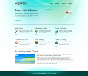 Aquatic Theme英文网站模板电脑图片