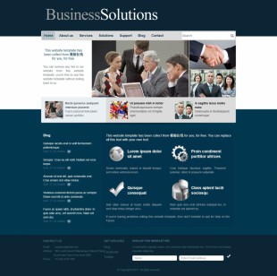 Business Solutions英文网站模板电脑图片