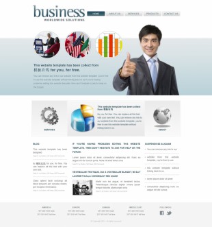Business Solutions英文网站模板电脑图片