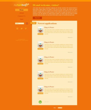 Appapp & Away Website Template英文模板网站电脑图片