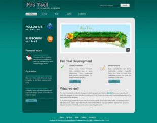 Pro Teal英文模板网站电脑图片