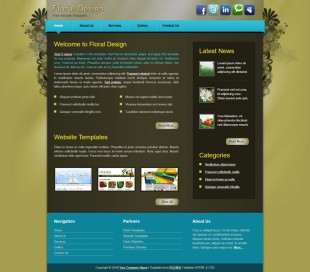 Floral Design英文模板网站电脑图片
