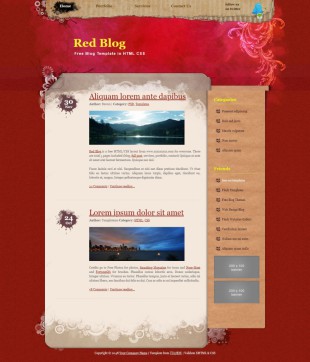 Red Blog Themes英文模板网站电脑图片