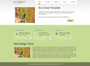 Eco Green - CSS Templates英文模板网站电脑图片