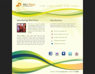 Free CSS Template - Mini Wave英文模板网站电脑图片