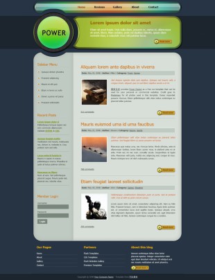 Power Blog Theme template英文模板网站电脑图片