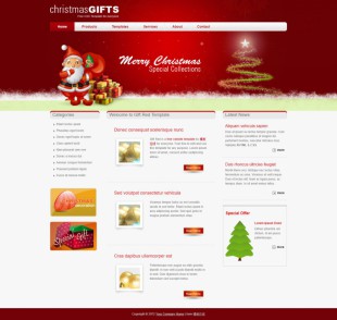 Gift Red template英文模板网站电脑图片