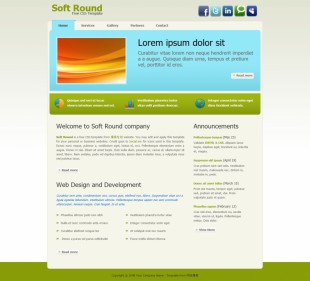 Soft Round template英文模板网站电脑图片
