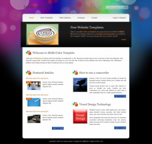 Multi Color Template英文模板网站电脑图片
