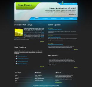 Blue Candy Template英文模板网站电脑图片