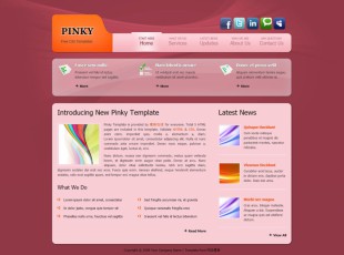 Pinky英文模板网站电脑图片