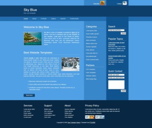 Sky Blue英文模板网站电脑图片