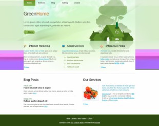 Green Home Website英文模板网站电脑图片