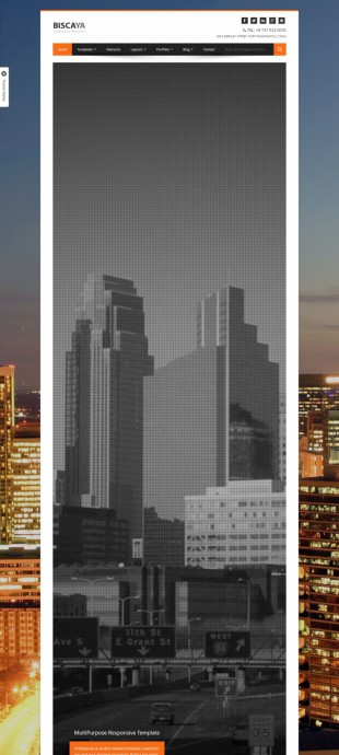 城市建筑扁平化设计商务英文网站建设模板电脑图片