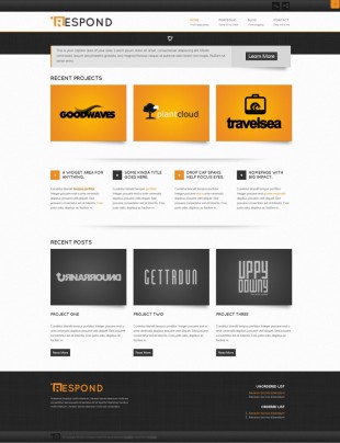橙黄色工业设计官方企业英文网站建设模板电脑图片