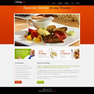 橙色大气西餐美味点心商务企业整站英文网站建设模板电脑图片