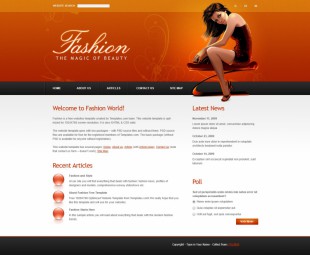 橙色花纹背景性感少女交友企业英文网站建设模板电脑图片