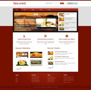 大红色简洁企业产品展示整站英文网站建设模板电脑图片