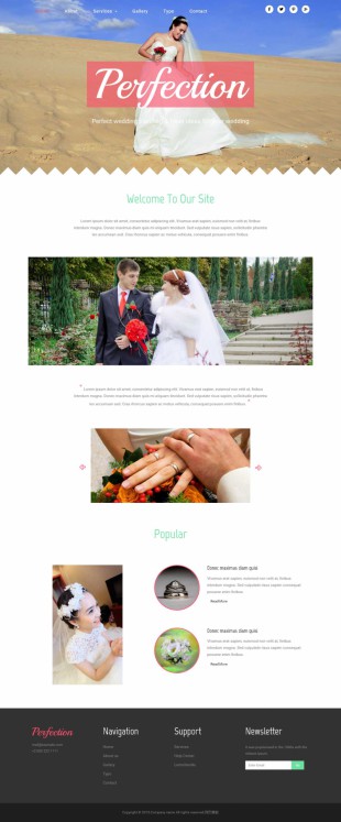 大气婚庆婚嫁公司企业英文网站建设模板电脑图片