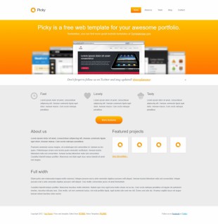 橙色系漂亮的科技企业官方模板网站制作电脑图片