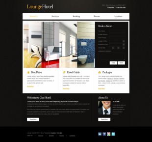 黑色精品漂亮的餐饮酒店英文模板网站制作电脑图片