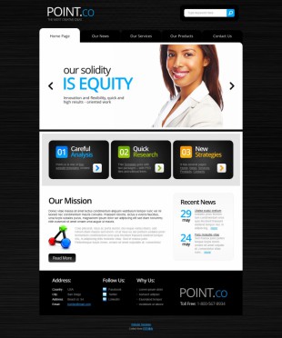 黑色拉丝背景漂亮的商务型企业英文模板网站制作电脑图片