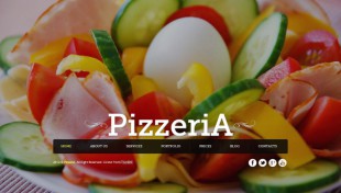 黑色全屏交互式美食西餐店英文模板网站制作电脑图片