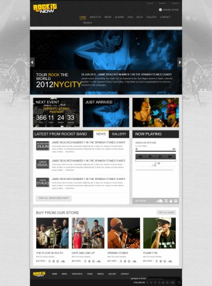 黑色演唱会娱乐票务企业官网英文网站模板电脑图片